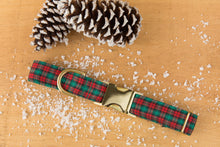 Load image into Gallery viewer, Red and Green Plaid Dog Collar