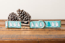 Load image into Gallery viewer, Mint Christmas Trees Dog Collar