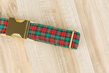 Load image into Gallery viewer, Red and Green Plaid Dog Collar