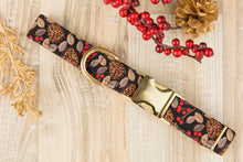 Load image into Gallery viewer, Holly & Pine Cones Dog Collar