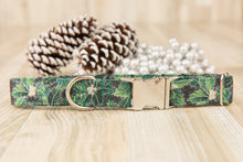 Load image into Gallery viewer, Green Poinsettia Dog Collar