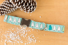 Load image into Gallery viewer, Mint Christmas Trees Dog Collar