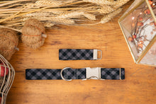 Load image into Gallery viewer, Black Buffalo Plaid Dog Collar