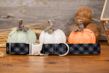Load image into Gallery viewer, Black Buffalo Plaid Dog Collar