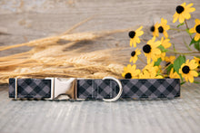 Load image into Gallery viewer, Black Buffalo Plaid Dog Collar