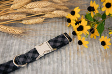 Load image into Gallery viewer, Black Buffalo Plaid Dog Collar