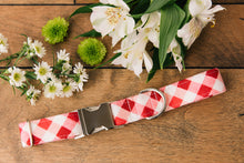 Load image into Gallery viewer, Red Picnic Plaid Dog Collar