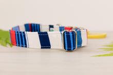 Load image into Gallery viewer, Nautical Striped Dog Collar