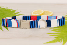 Load image into Gallery viewer, Nautical Striped Dog Collar