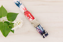 Load image into Gallery viewer, Red White and Blue Stars Watercolour Dog Collar