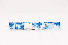 Load image into Gallery viewer, Blue Floral Chintz Water Resistant Dog Collar