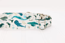 Load image into Gallery viewer, Watercolour Whales Water Resistant Dog Collar