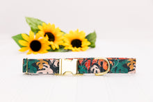 Load image into Gallery viewer, Neutral Monstera Leaves Water Resistant Dog Collar