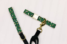 Load image into Gallery viewer, Olive Green Leopard Print Water Resistant Dog Collar