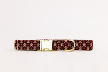Load image into Gallery viewer, Burgundy Gingerbread Dog Collar