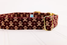Load image into Gallery viewer, Burgundy Gingerbread Dog Collar