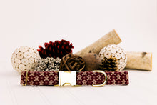 Load image into Gallery viewer, Burgundy Gingerbread Dog Collar