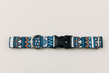 Load image into Gallery viewer, Navy Blue Aztec Water Resistant Dog Collar