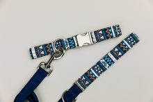 Load image into Gallery viewer, Navy Blue Aztec Water Resistant Dog Collar
