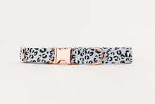 Load image into Gallery viewer, Pastel Steel Blue Leopard Print Water Resistant Dog Collar