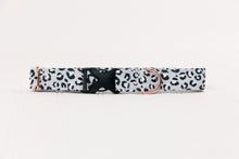 Load image into Gallery viewer, Pastel Steel Blue Leopard Print Water Resistant Dog Collar