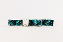 Load image into Gallery viewer, Deep Green Chevron Water Resistant Dog Collar