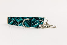 Load image into Gallery viewer, Deep Green Chevron Water Resistant Dog Collar