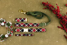 Load image into Gallery viewer, Black and Red Winter Plaid Dog Collar