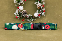 Load image into Gallery viewer, Water Resistant Green Floral Dog Collar