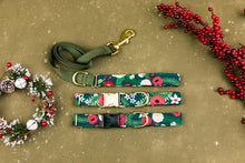 Load image into Gallery viewer, Water Resistant Green Floral Dog Collar