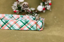 Load image into Gallery viewer, Water Resistant Christmas Mint Plaid Dog Collar
