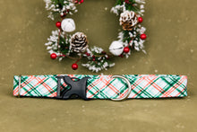 Load image into Gallery viewer, Water Resistant Christmas Mint Plaid Dog Collar