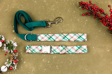 Load image into Gallery viewer, Water Resistant Christmas Mint Plaid Dog Collar