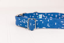 Load image into Gallery viewer, Yale Blue Crosshatch Dog Collar