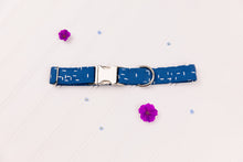 Load image into Gallery viewer, Yale Blue Crosshatch Dog Collar