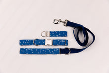Load image into Gallery viewer, Yale Blue Crosshatch Dog Collar