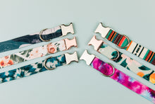 Load image into Gallery viewer, Teal Tie Dye Handcrafted Water Resistant Dog Collar