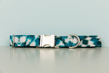 Load image into Gallery viewer, Teal Tie Dye Handcrafted Water Resistant Dog Collar