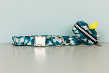 Load image into Gallery viewer, Teal Tie Dye Handcrafted Water Resistant Dog Collar