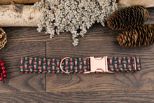 Load image into Gallery viewer, Coffee and Floral Winter Dog Collar