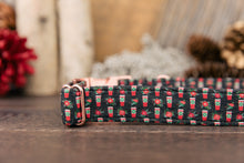 Load image into Gallery viewer, Coffee and Floral Winter Dog Collar