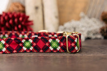 Load image into Gallery viewer, Red and Green Plaid Dog Collar