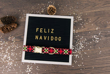 Load image into Gallery viewer, Red and Green Plaid Dog Collar