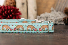 Load image into Gallery viewer, Sloth Dog Collar hanging from Christmas Lights
