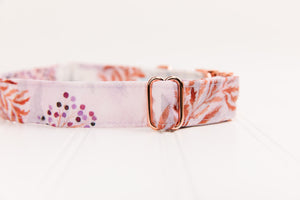 White Poppies Water Resistant Dog Collar