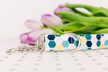 Load image into Gallery viewer, Monochrome Blue Hexagon Tile Dog Collar