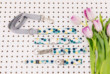 Load image into Gallery viewer, Monochrome Blue Hexagon Tile Dog Collar