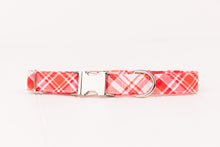 Load image into Gallery viewer, Red & Pink Plaid Valentine Dog Collar