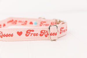 Free Kisses Valentine Dog Collar