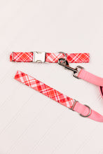 Load image into Gallery viewer, Red & Pink Plaid Valentine Dog Collar